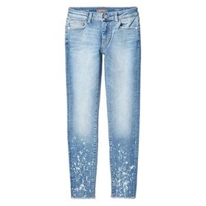 DL1961 Chloe Paint Spatter Distressed Raw Hem Skinny Jean in Venice 16 Girls